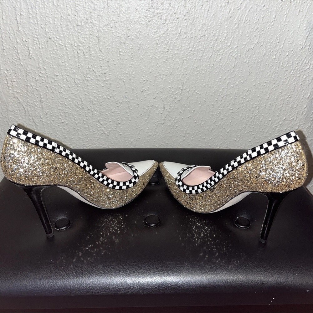 Kate Spade Gold Glitter Limited Edition Taxi Heels - Picture 6 of 13